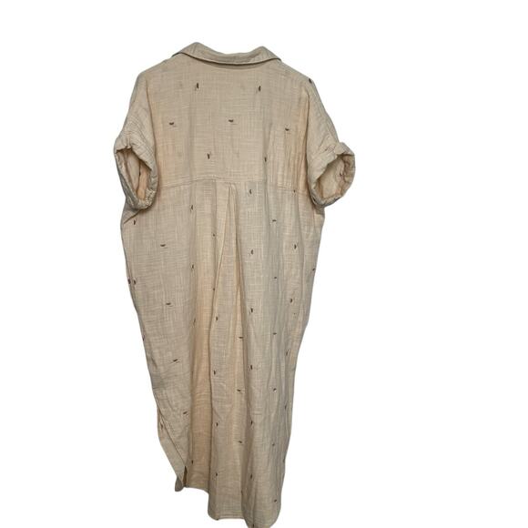 Madewell Cotton Gauze Embroidered Lightspun Lakeline Shirtdress Cream Medium - Picture 6 of 11